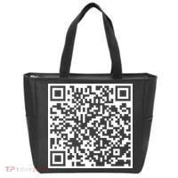 Scan Me QR Code Peace Love F*ck Off Funny Tote Bag thumb 1