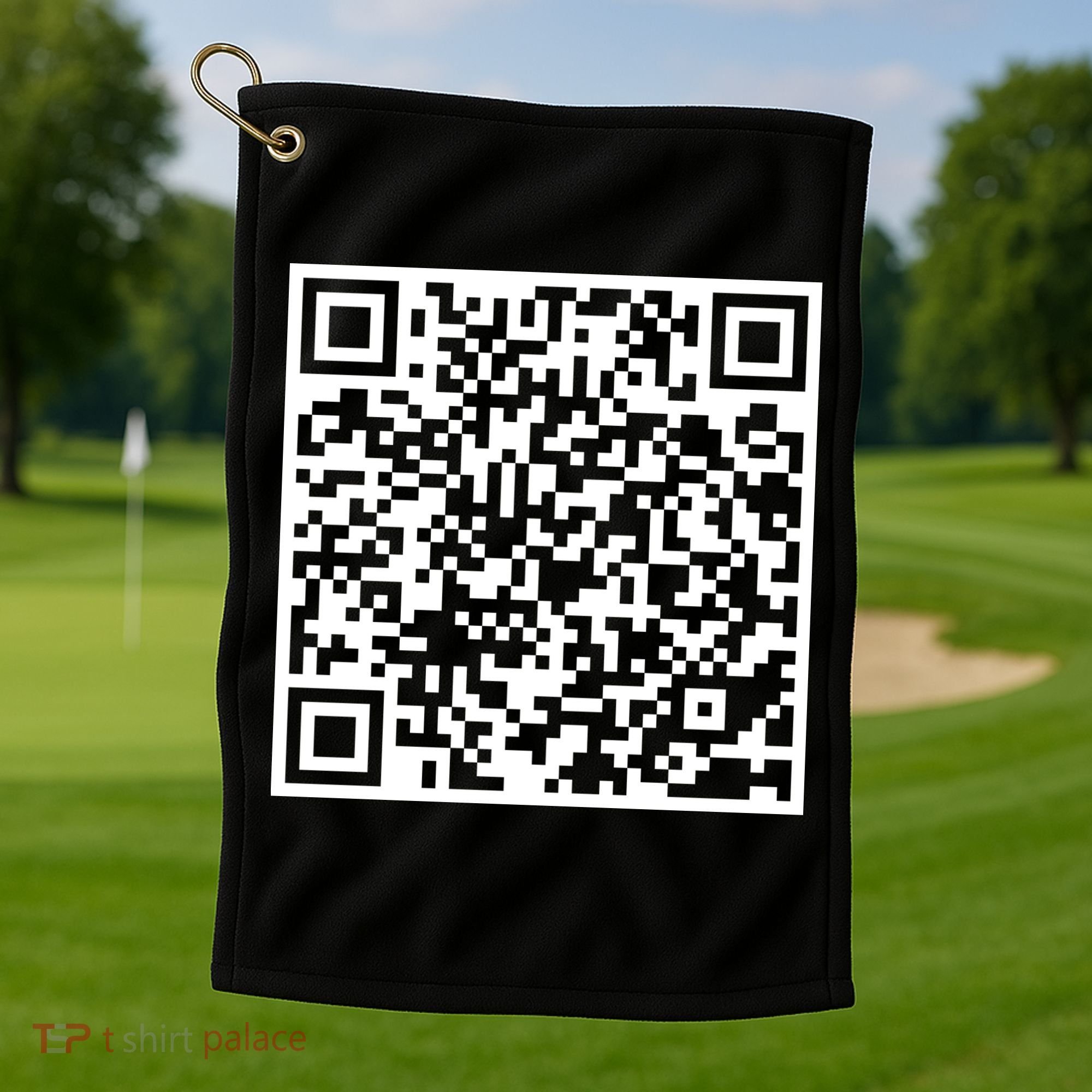 Scan Me QR Code F*ck Off Golf Towel