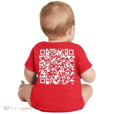 Scan Me QR Code F*ck Off Baby Bodysuit back