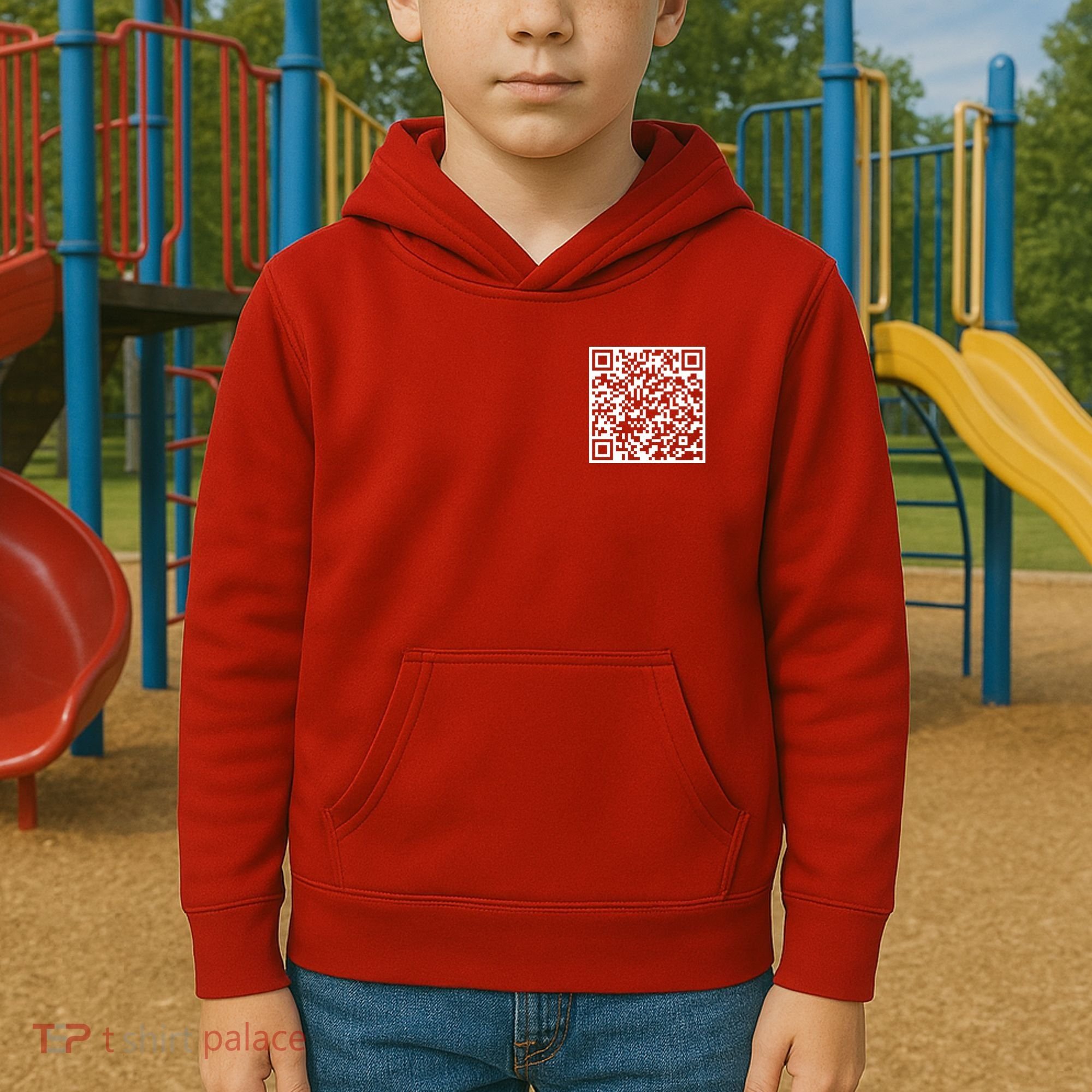 Scan Me QR Code F*ck Off Kids Hoodie