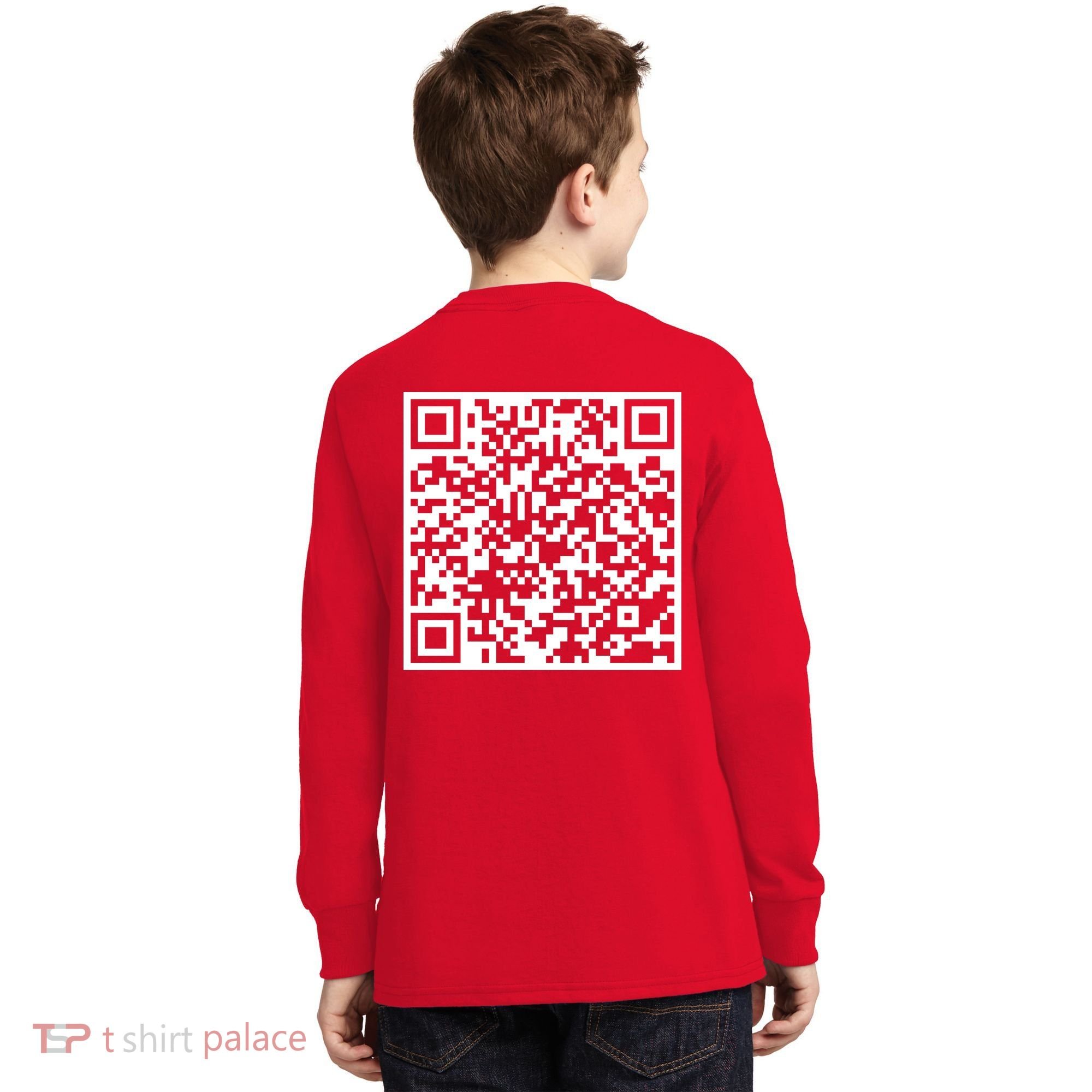 Scan Me QR Code F*ck Off Kids Long Sleeve Shirt