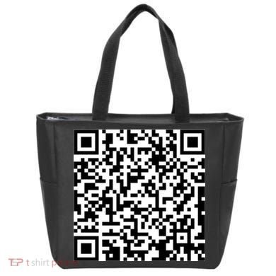 Scan Me QR Code Show Your Tits Tote Bag back