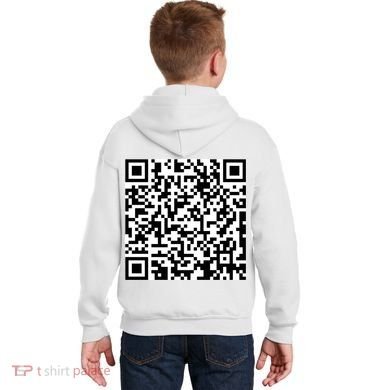 Scan Me QR Code Show Your Tits Kids Hoodie back