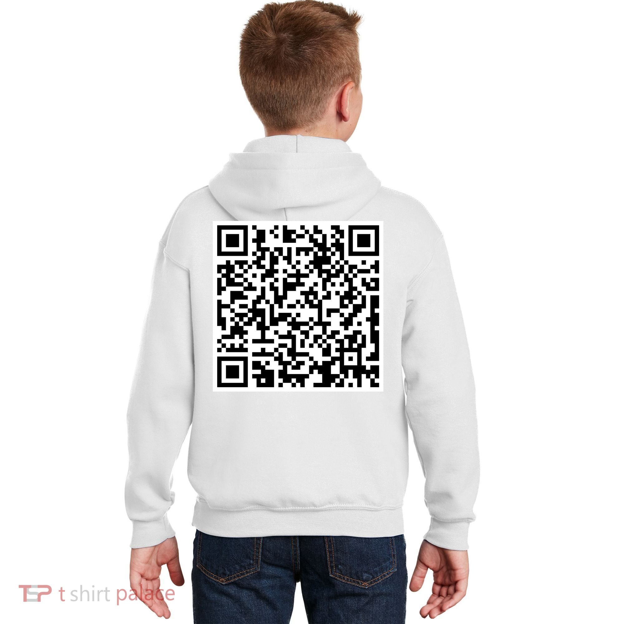Scan Me QR Code Show Your Tits Kids Hoodie