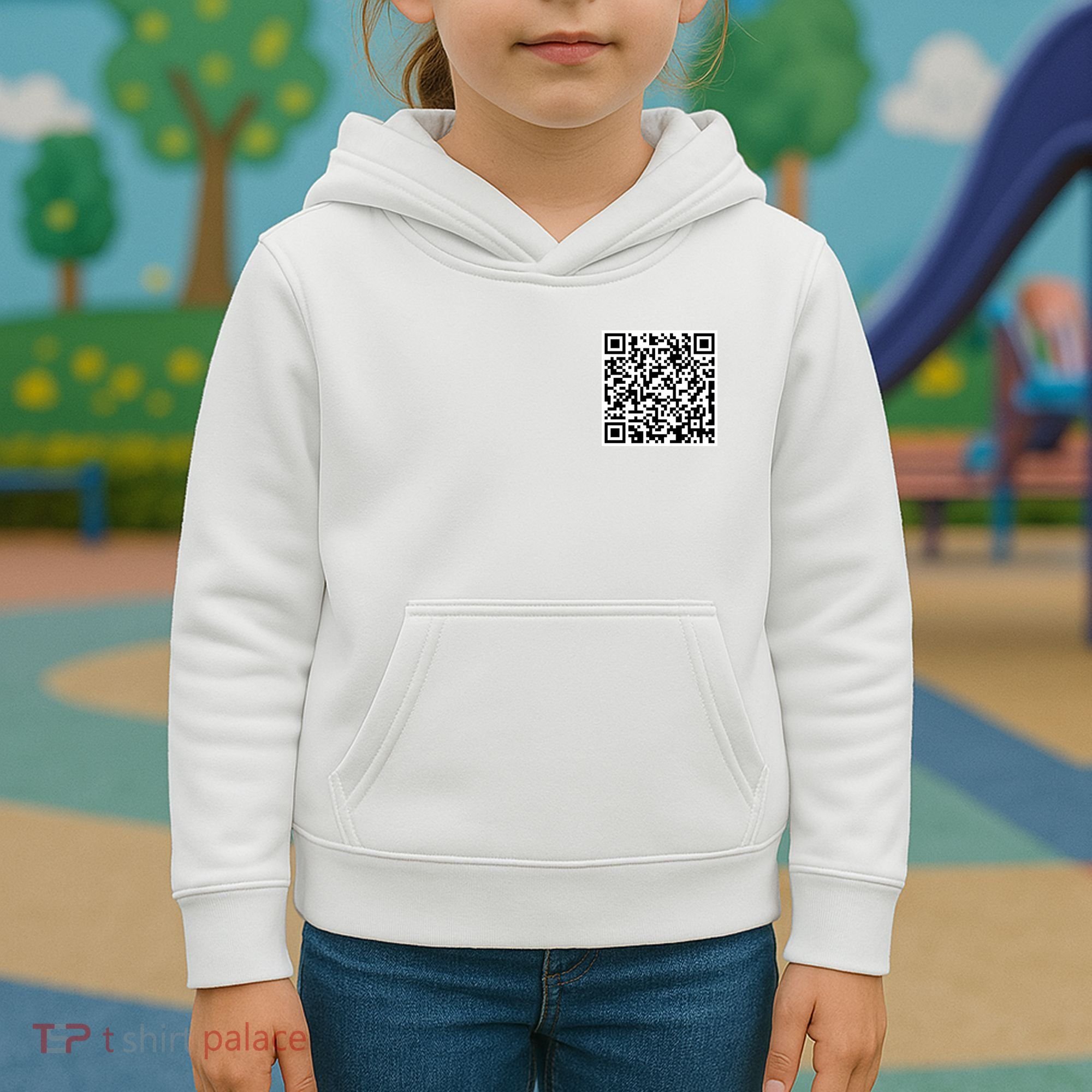 Scan Me QR Code Show Your Tits Kids Hoodie
