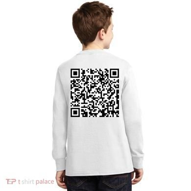 Scan Me QR Code Show Your Tits Kids Long Sleeve Shirt back