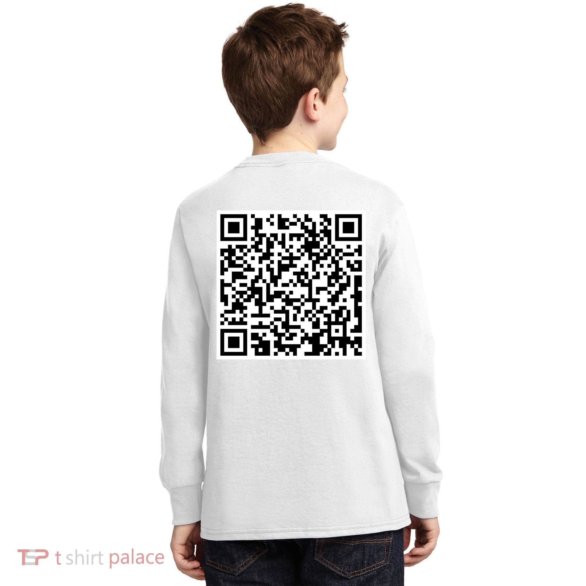 Scan Me QR Code Show Your Tits Kids Long Sleeve Shirt