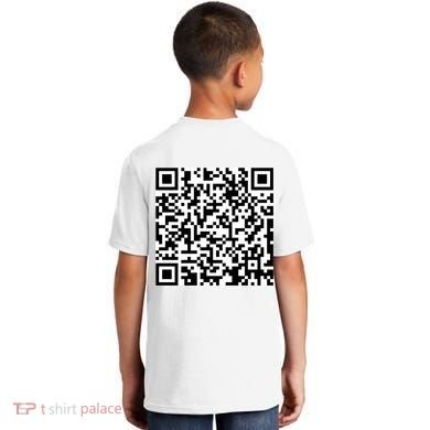 Scan Me QR Code Show Your Tits Kids T-Shirt back