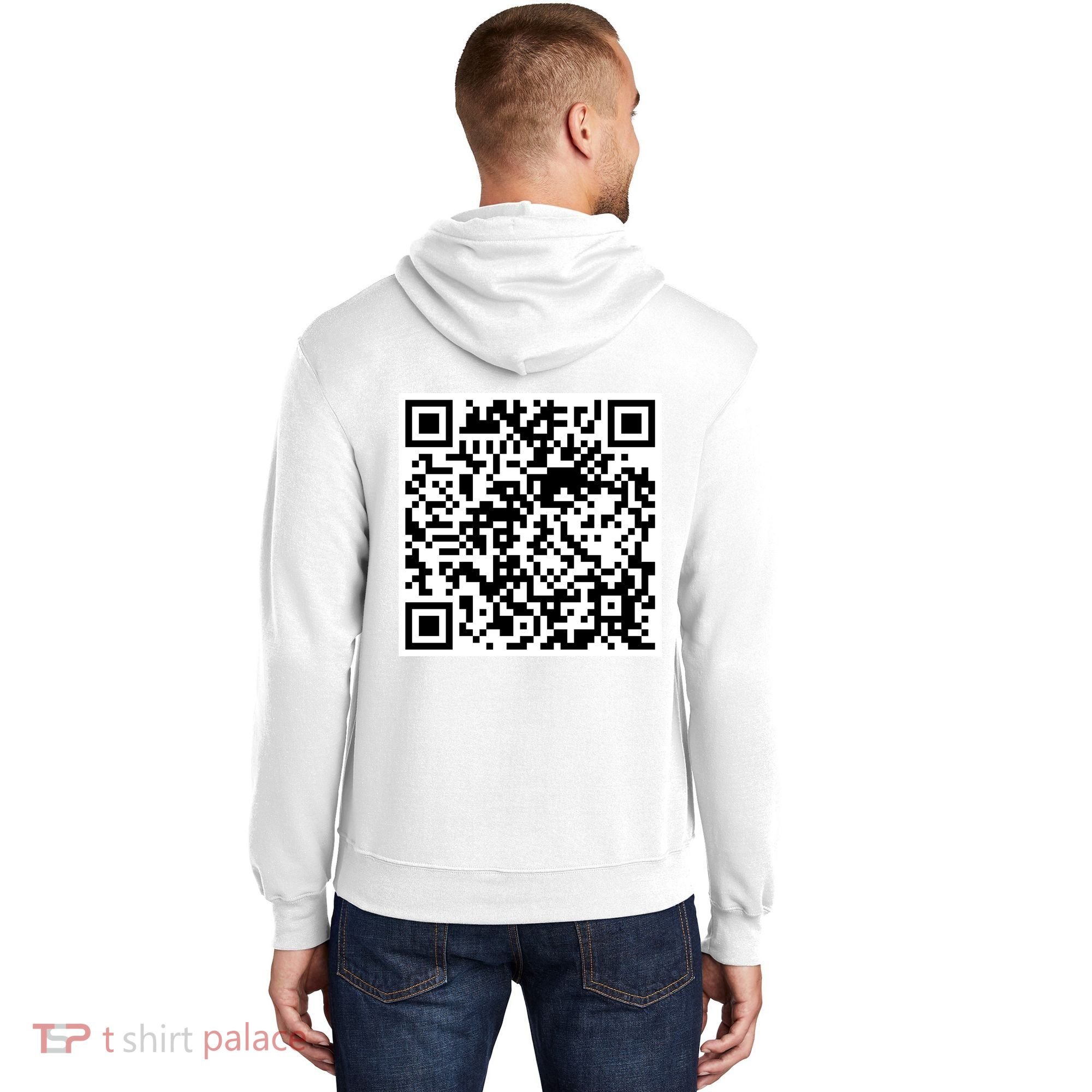 Scan Me QR Code Jesus Loves You Funny Christian  Hoodie