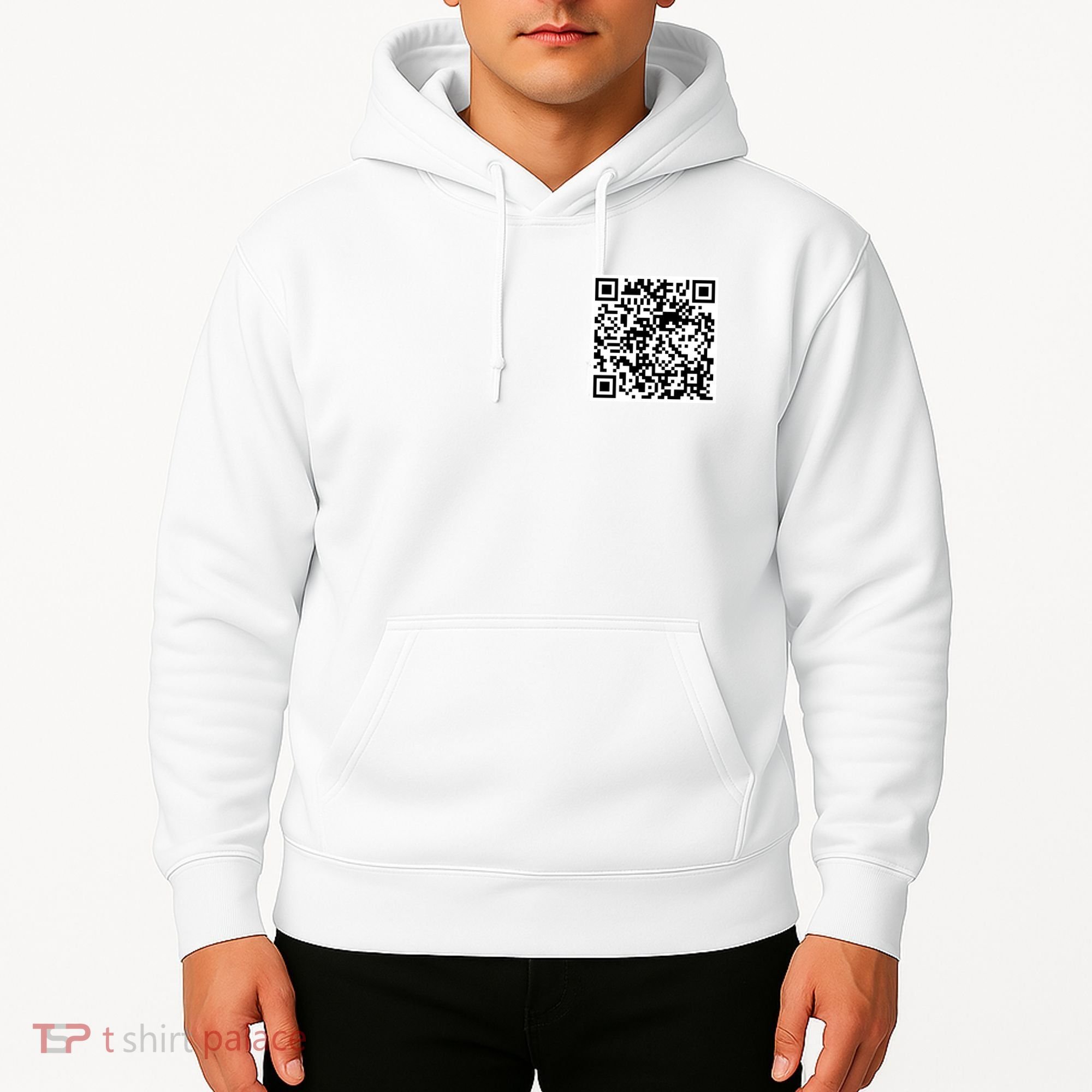 Scan Me QR Code Jesus Loves You Funny Christian  Hoodie