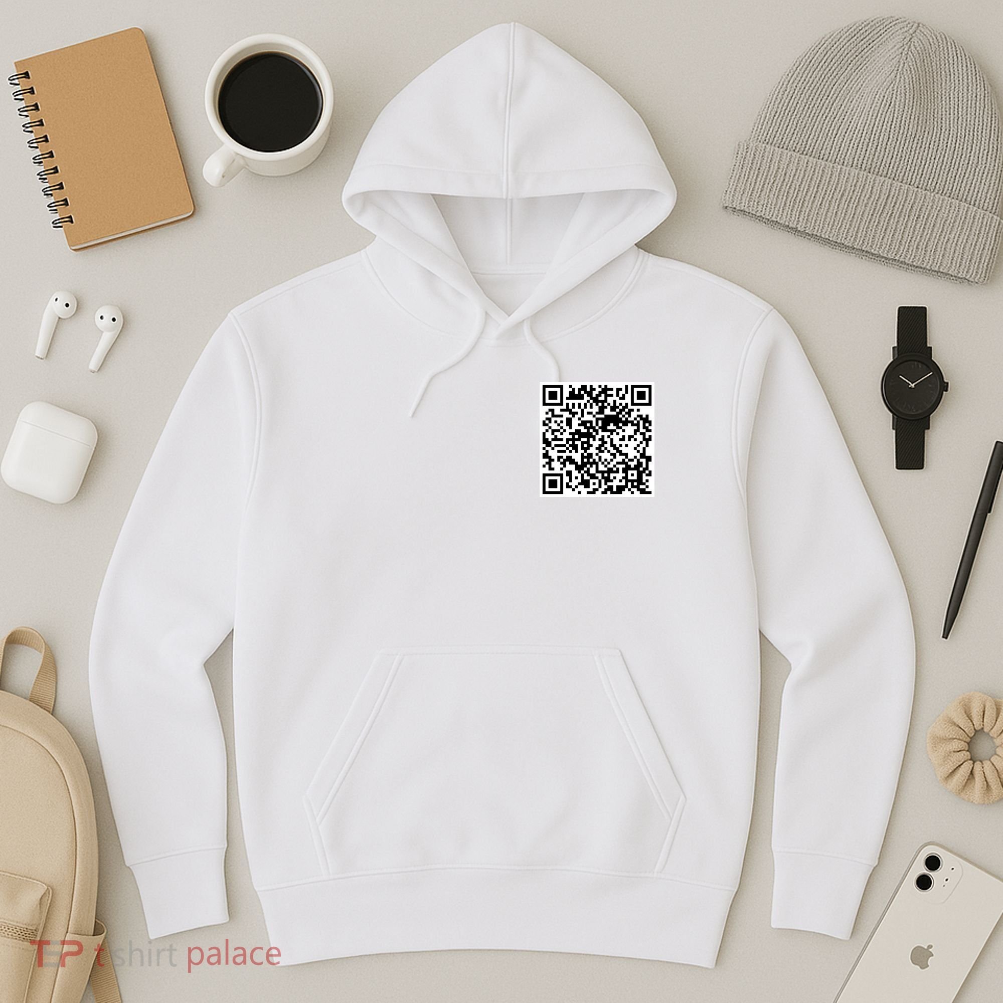 Scan Me QR Code Jesus Loves You Funny Christian  Hoodie