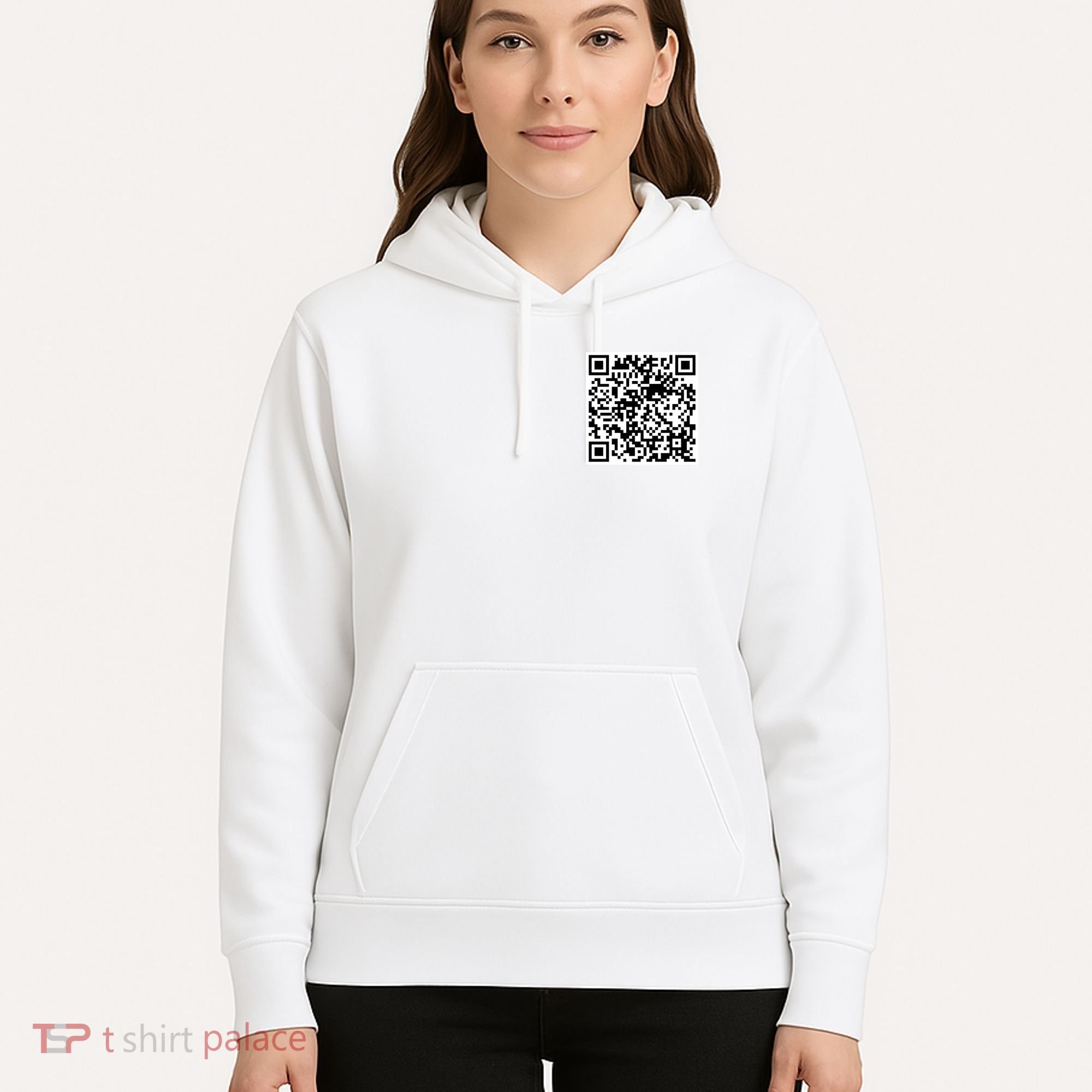 Scan Me QR Code Jesus Loves You Funny Christian  Hoodie