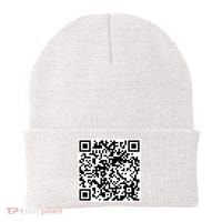 Scan Me QR Code Jesus Loves You Funny Christian  Beanie thumb 1