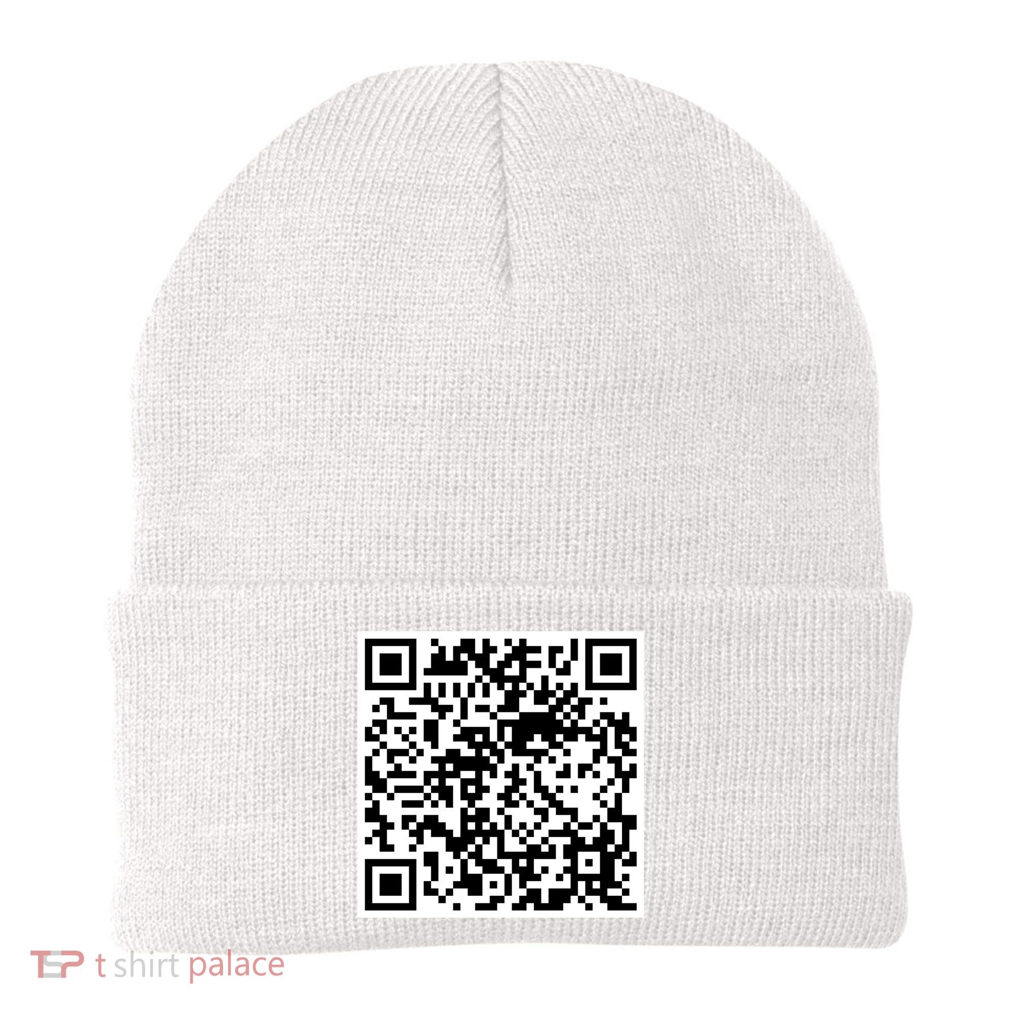 Scan Me QR Code Jesus Loves You Funny Christian  Beanie