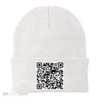 Scan Me QR Code Jesus Loves You Funny Christian  Beanie thumb 0