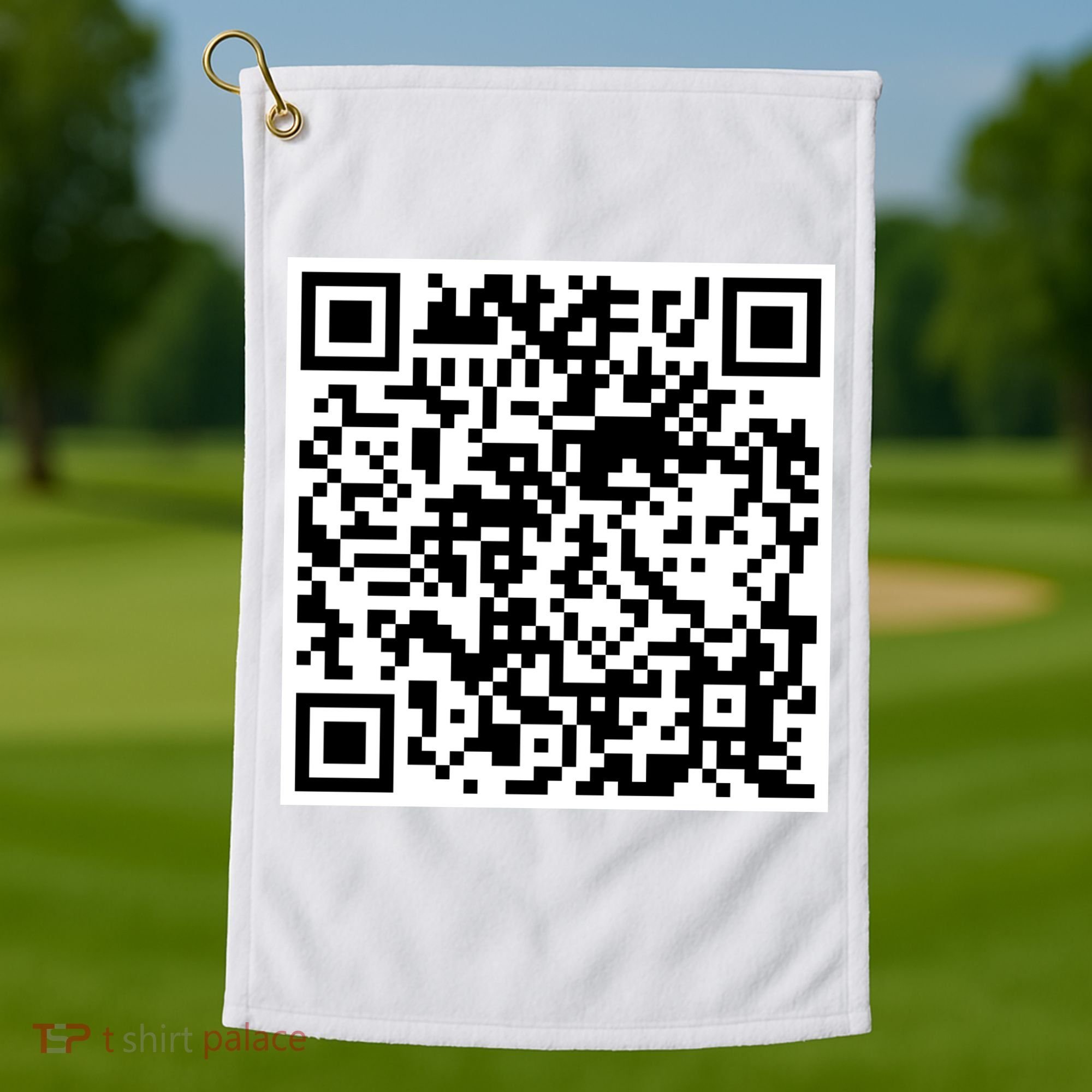 Scan Me QR Code Jesus Loves You Funny Christian  Golf Towel