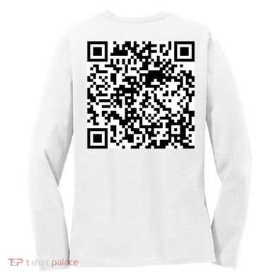 Scan Me QR Code Jesus Loves You Funny Christian  Women's Long Sleeve Shirt back