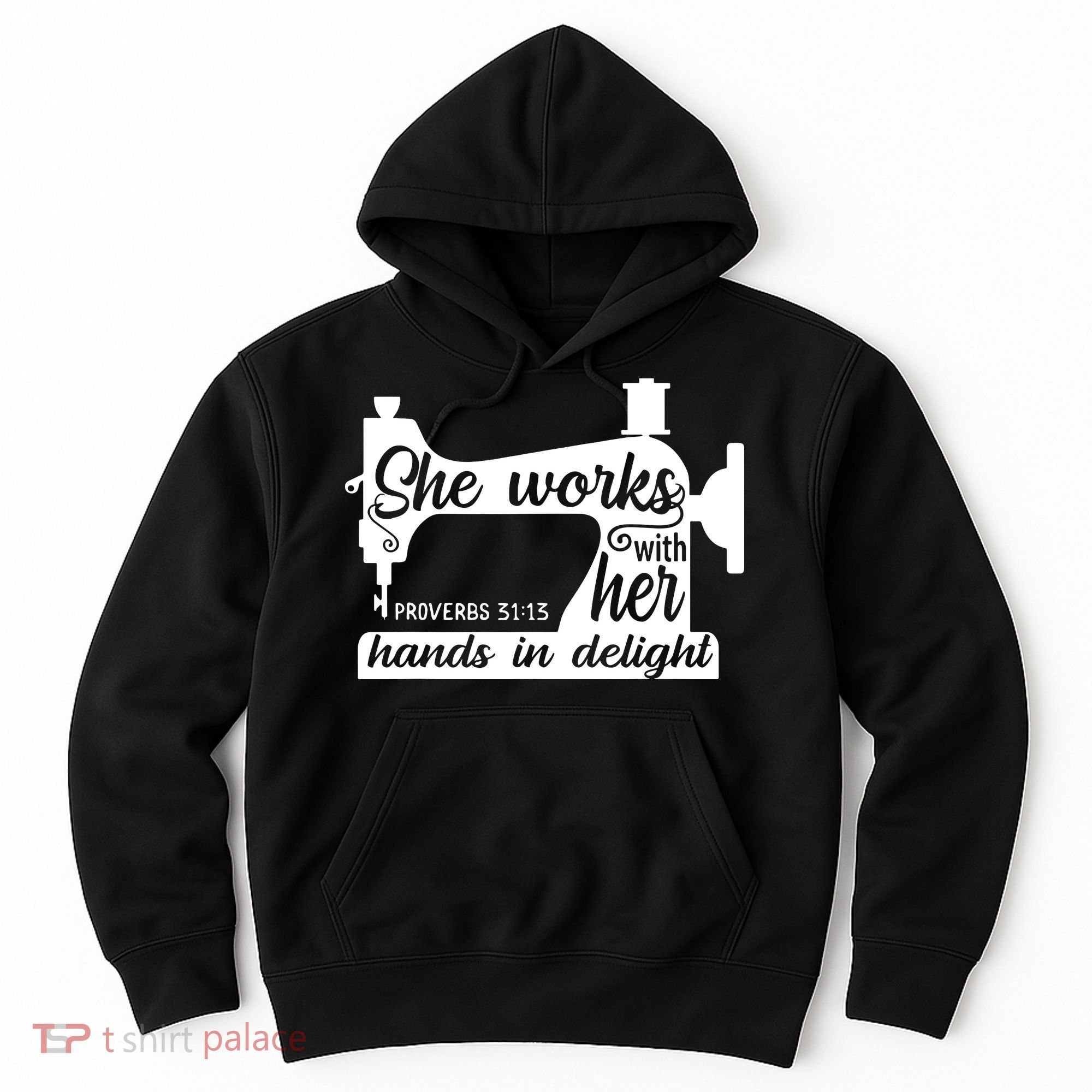 Sewing Machine Quilting Crocheting Faith Jesus God Bible Hoodie