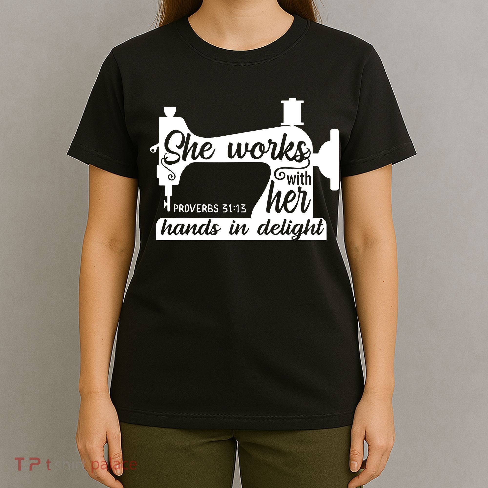 Sewing Machine Quilting Crocheting Faith Jesus God Bible T-Shirt