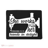 Sewing Machine Quilting Crocheting Faith Jesus God Bible Mousepad thumb 0