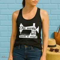 Sewing Machine Quilting Crocheting Faith Jesus God Bible Women's Tank Top thumb 2