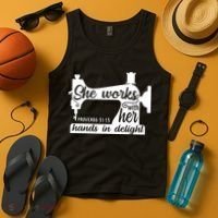 Sewing Machine Quilting Crocheting Faith Jesus God Bible Tank Top thumb 4