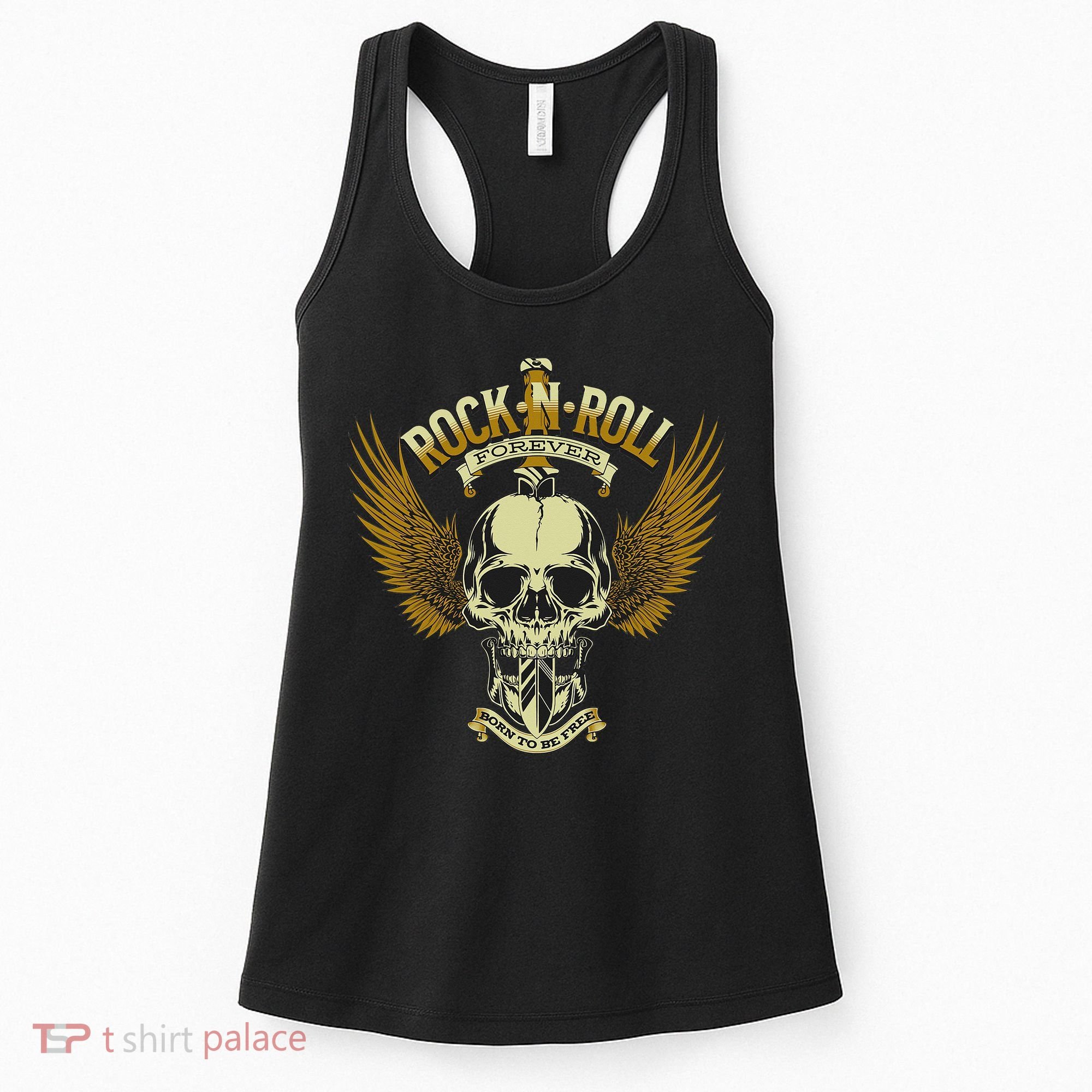 Skull Music Rock Heavy Metal Wings Women's Tank Top