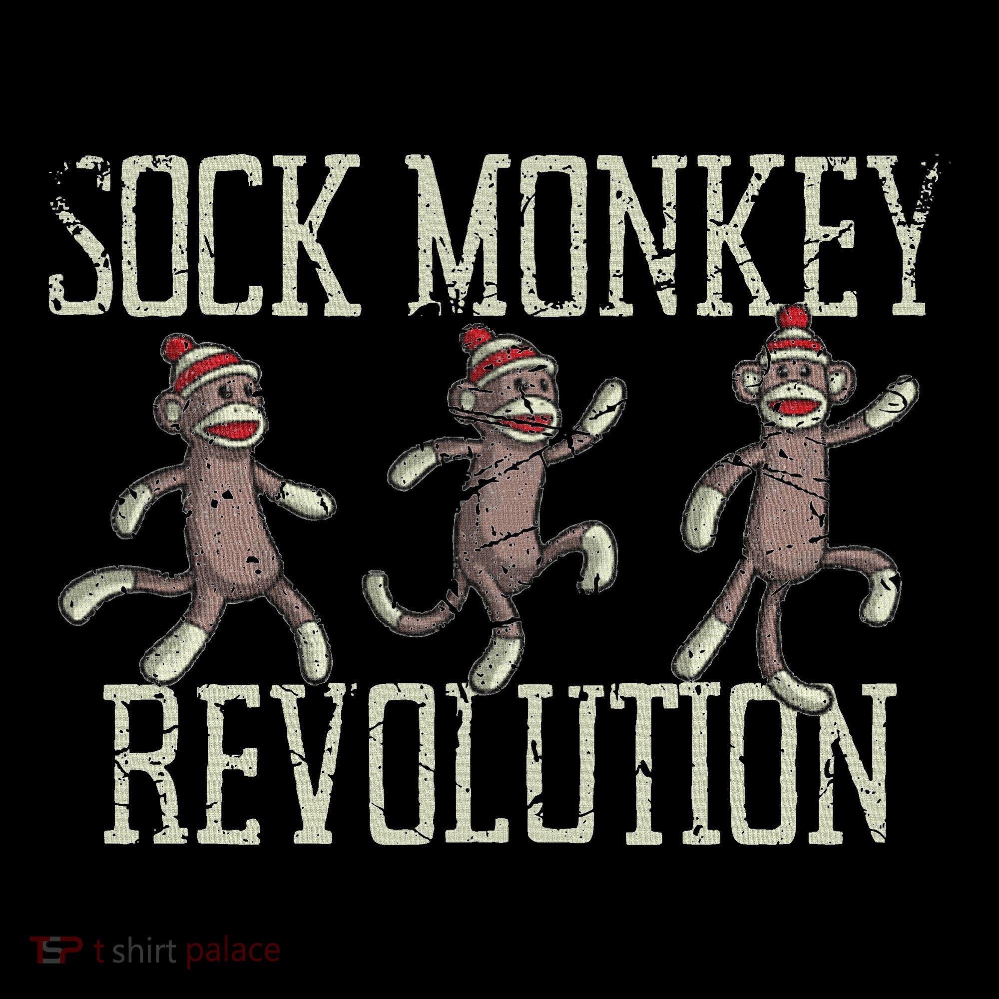 Sock Monkey Revolution Vintage Distressed T-Shirt