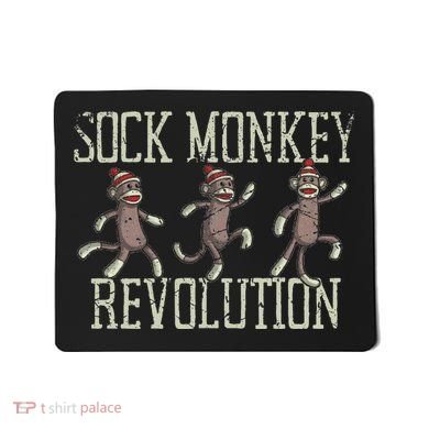 Sock Monkey Revolution Vintage Distressed Mousepad