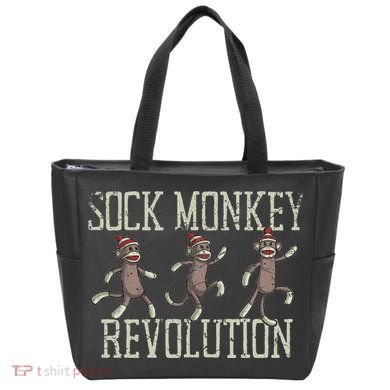 Sock Monkey Revolution Vintage Distressed Tote Bag