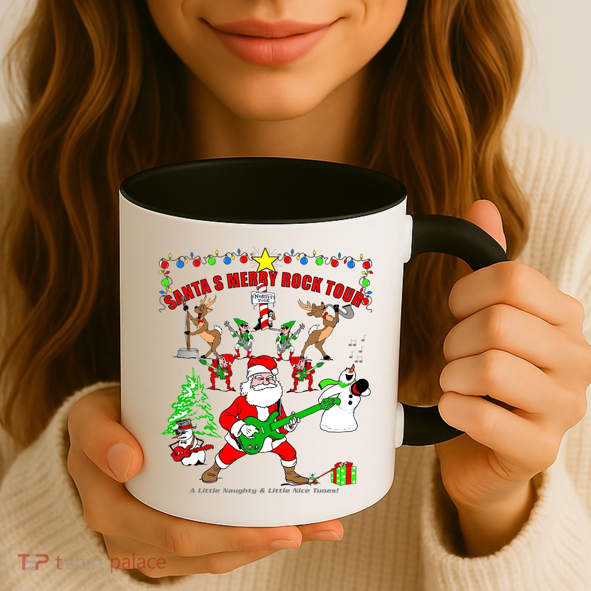 Santa's Merry Rock Tour Christmas Party Coffee Mug