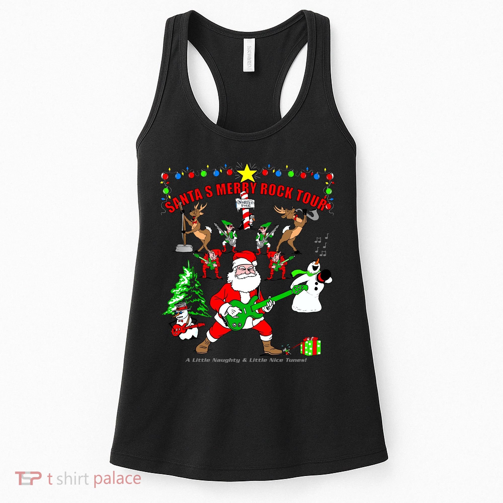 Santa's Merry Rock Tour Christmas Party Women's Tank Top