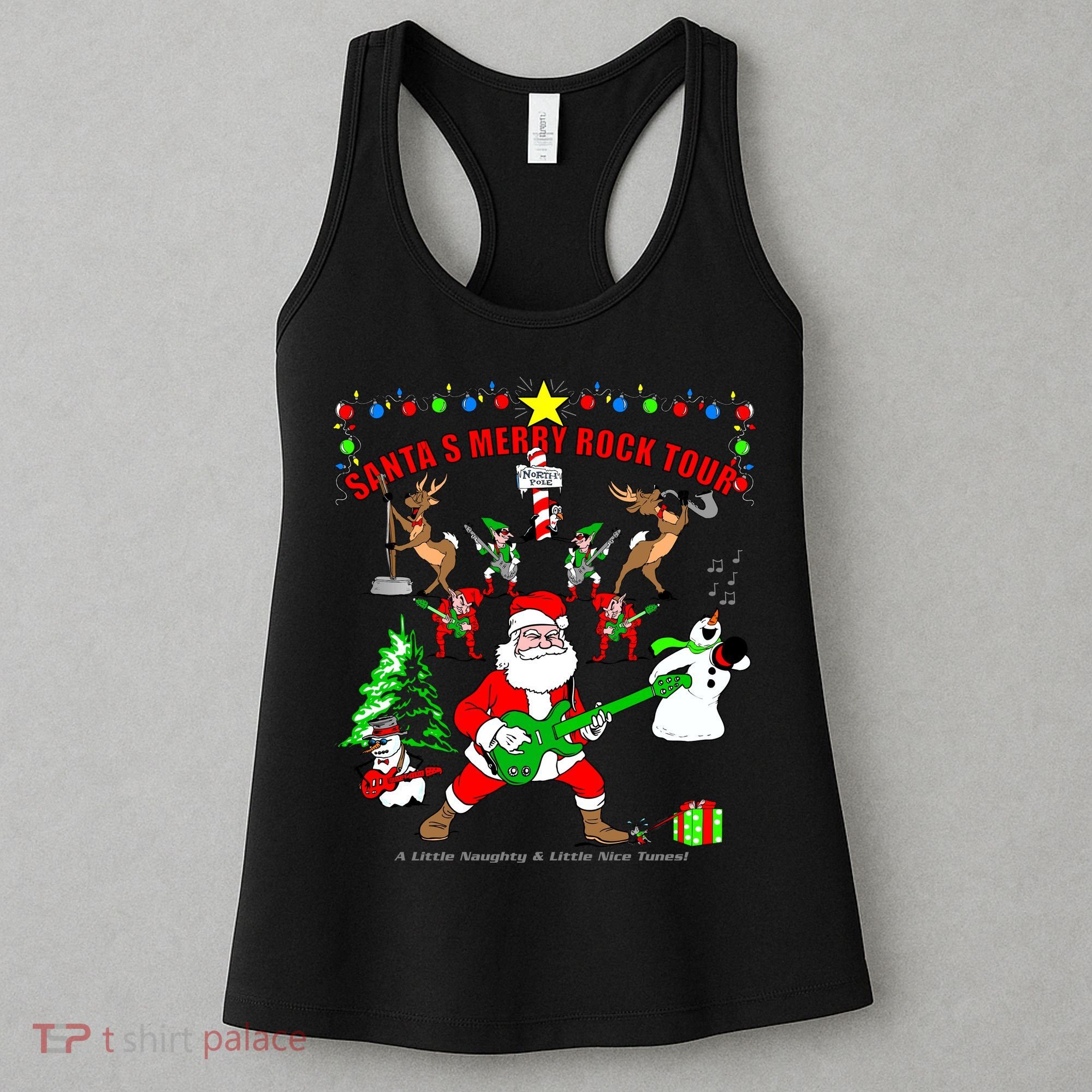 Santa's Merry Rock Tour Christmas Party Women's Tank Top