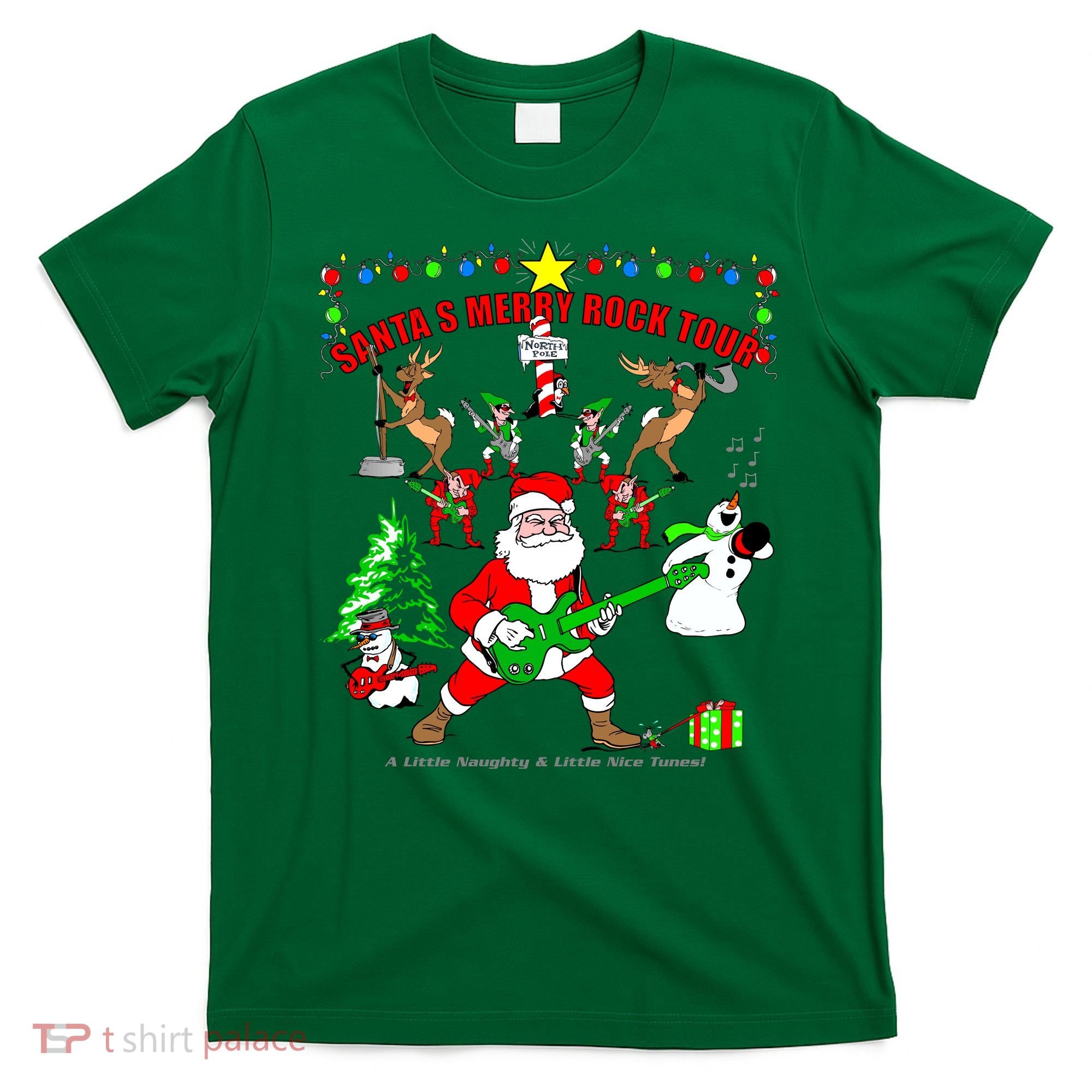 Santa's Merry Rock Tour Christmas Party T-Shirt