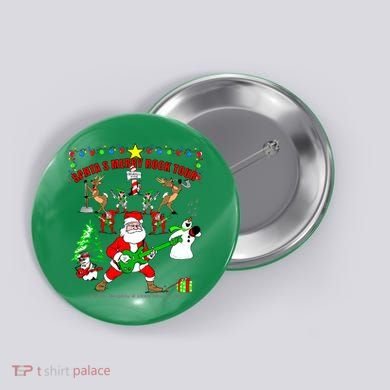 Santa's Merry Rock Tour Christmas Party Button