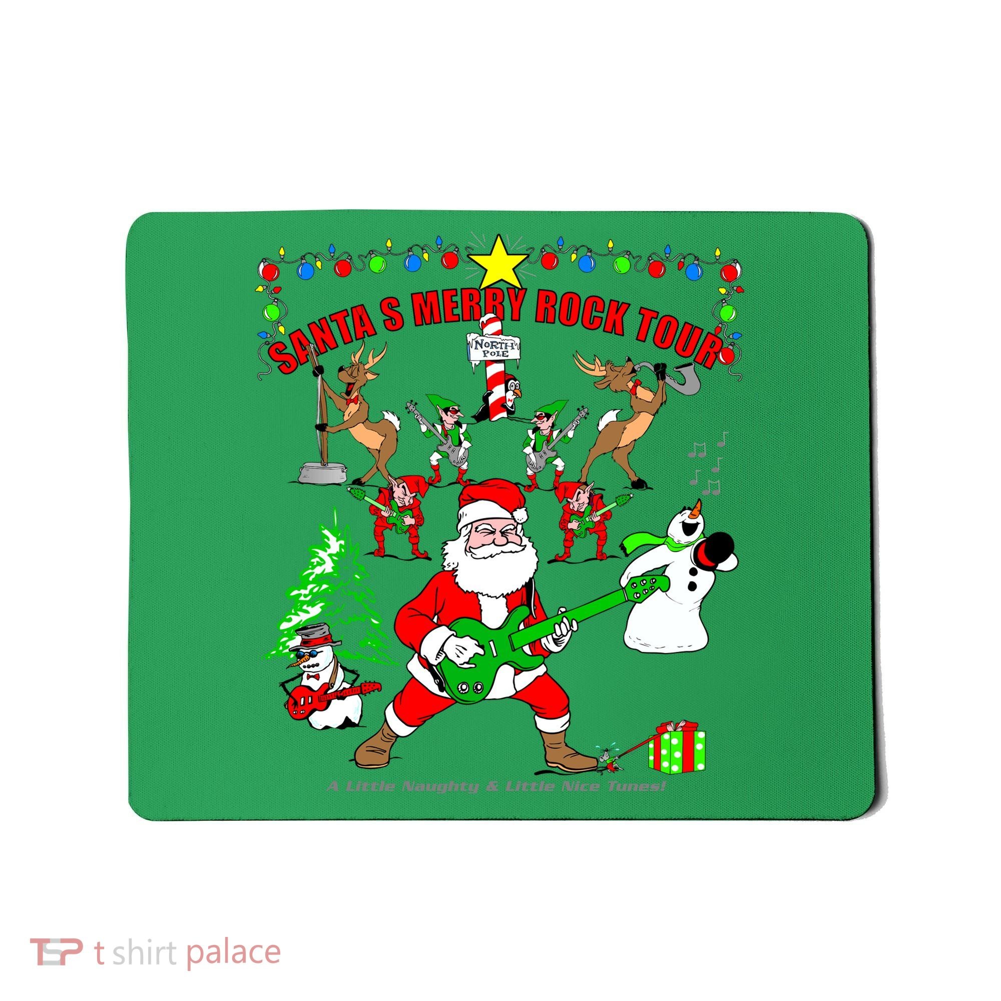 Santa's Merry Rock Tour Christmas Party Mousepad