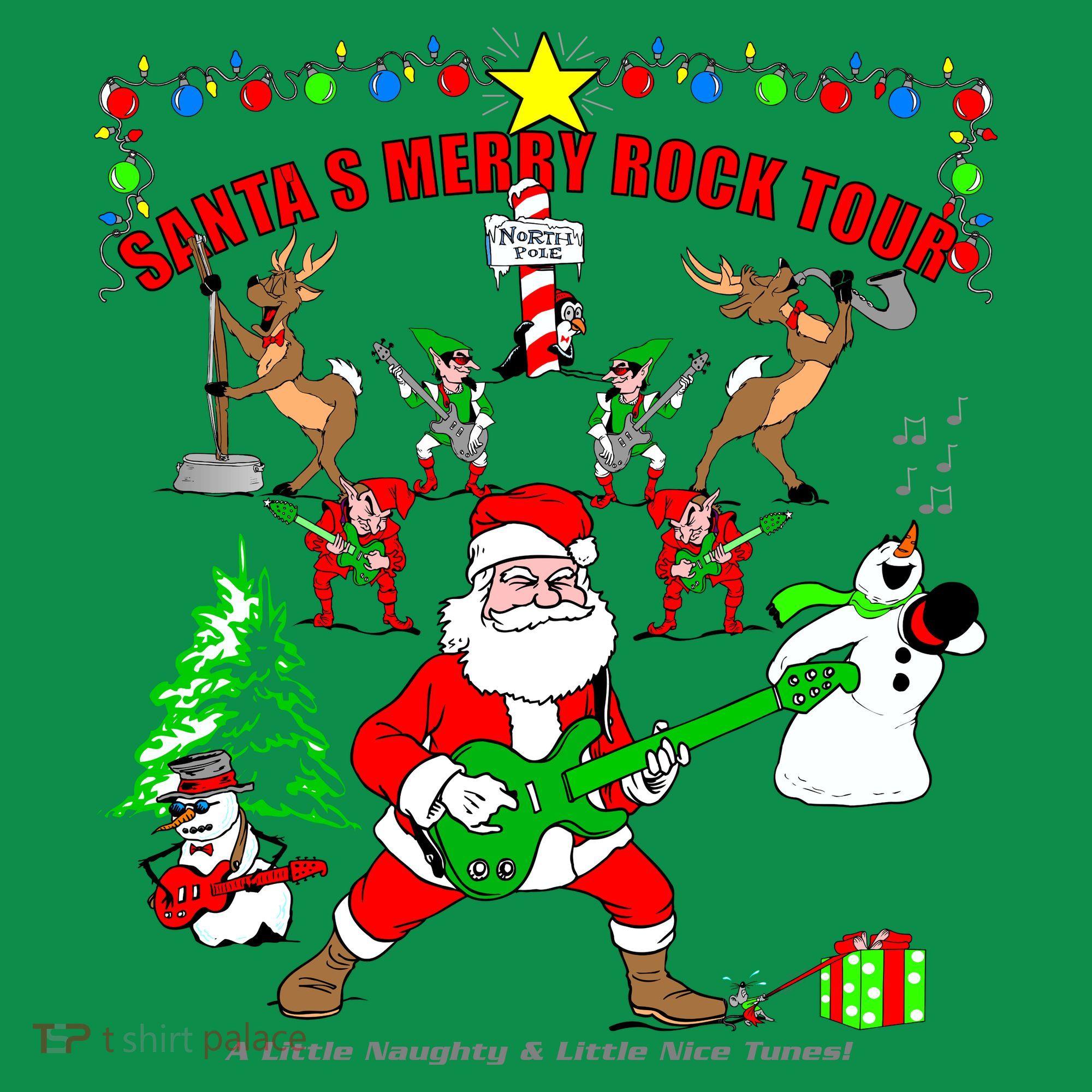 Santa's Merry Rock Tour Christmas Party Mousepad