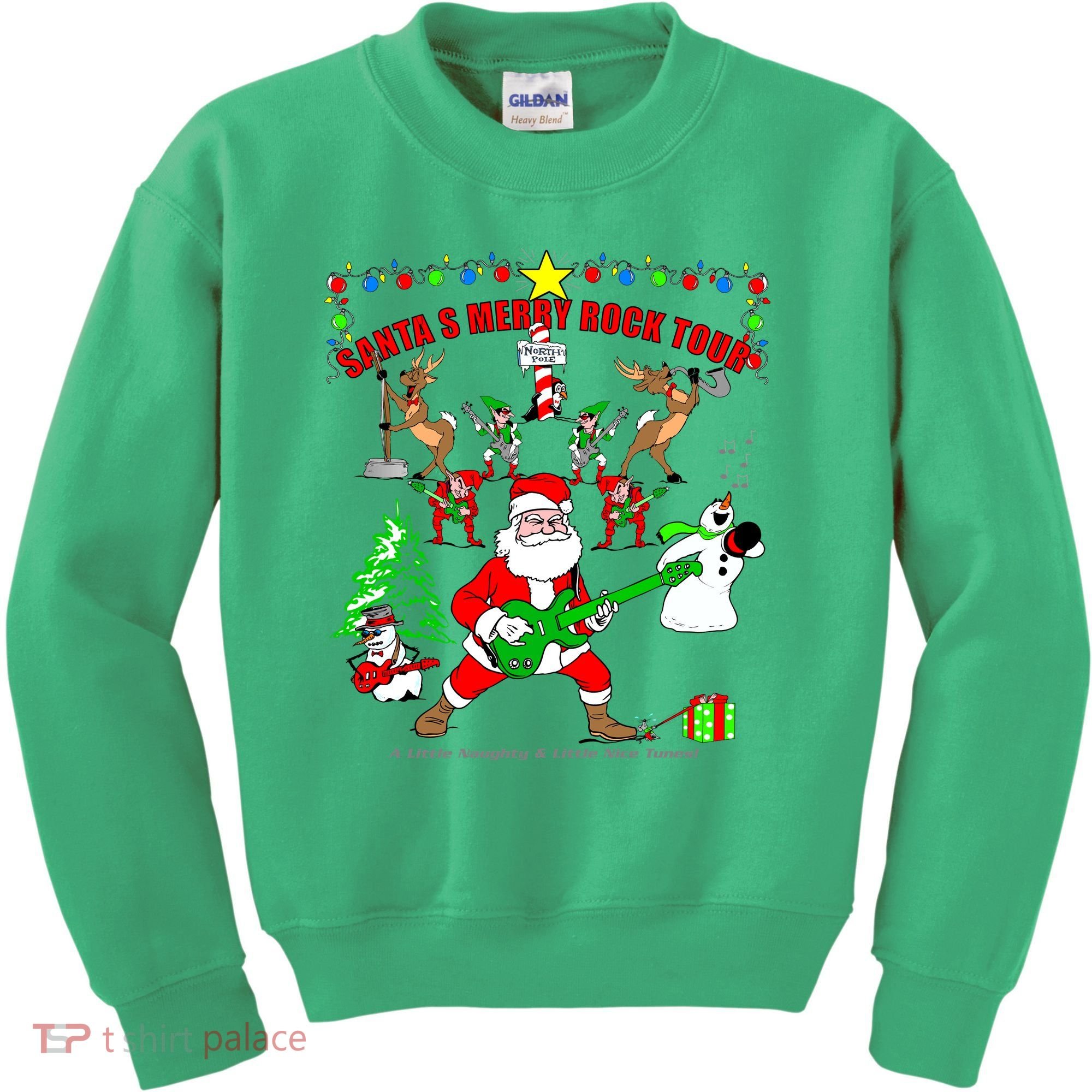 Santa's Merry Rock Tour Christmas Party Kids Sweatshirt