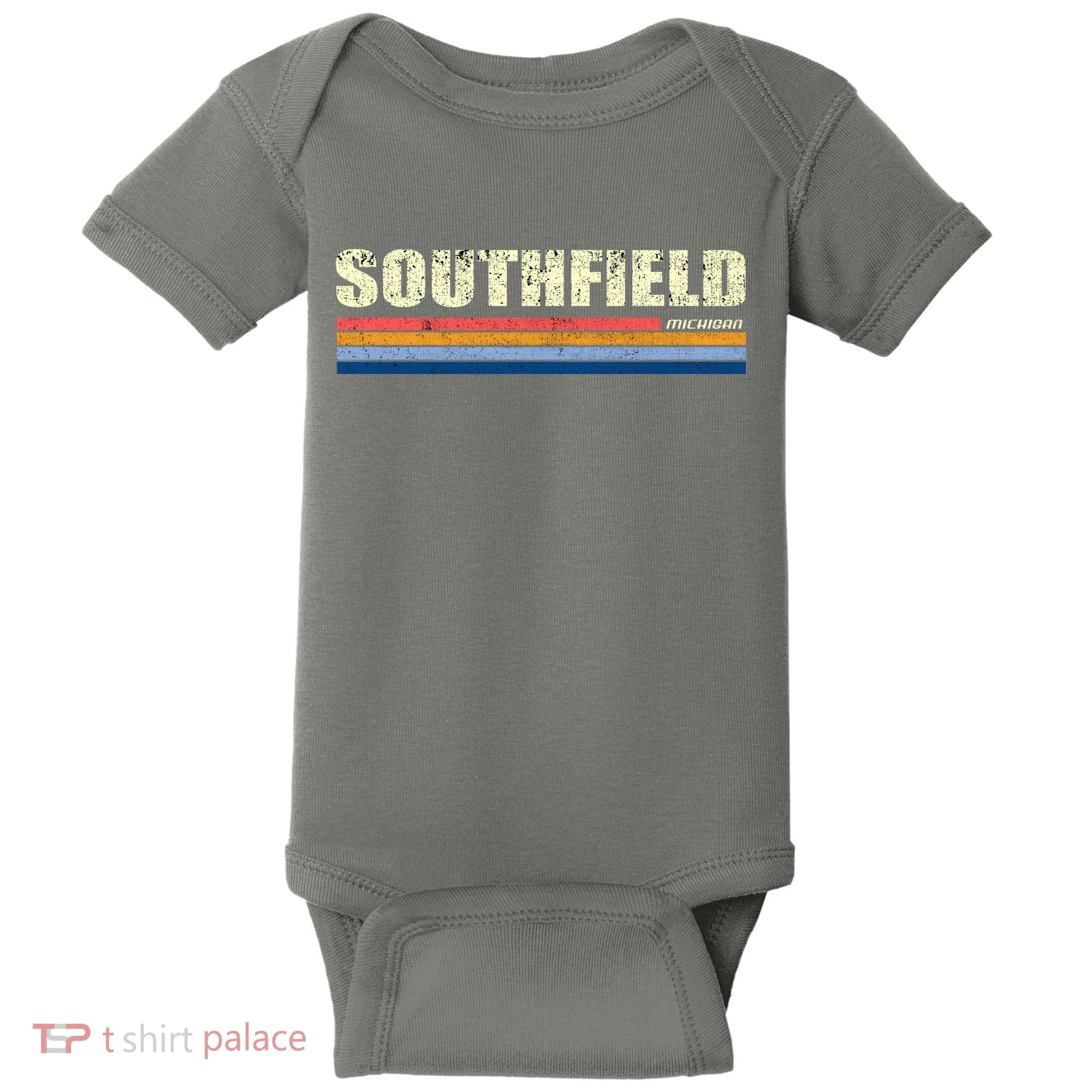Southfield Michigan Retro Baby Bodysuit