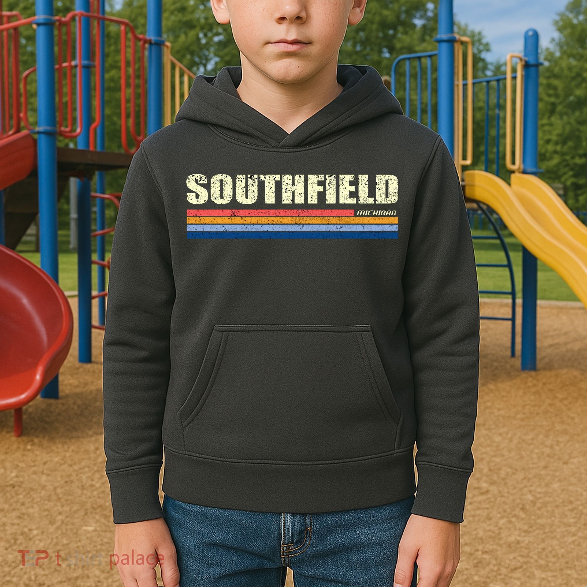 Southfield Michigan Retro Kids Hoodie
