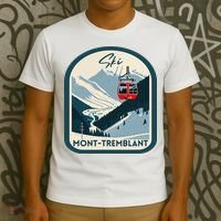 Ski Monttremblant Retro Vintage Style Monttremblant Skiing T-Shirt thumb 3