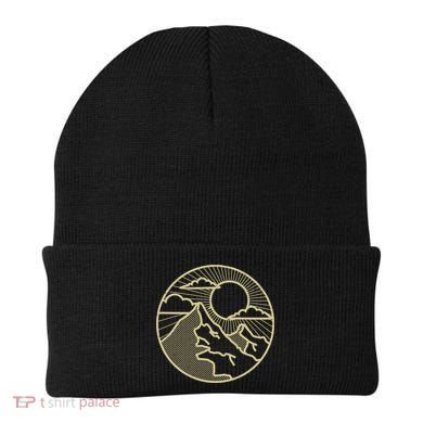 Sunset Mountain Retro Beanie