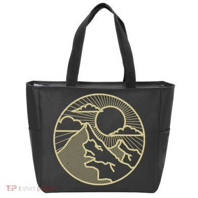 Sunset Mountain Retro Tote Bag