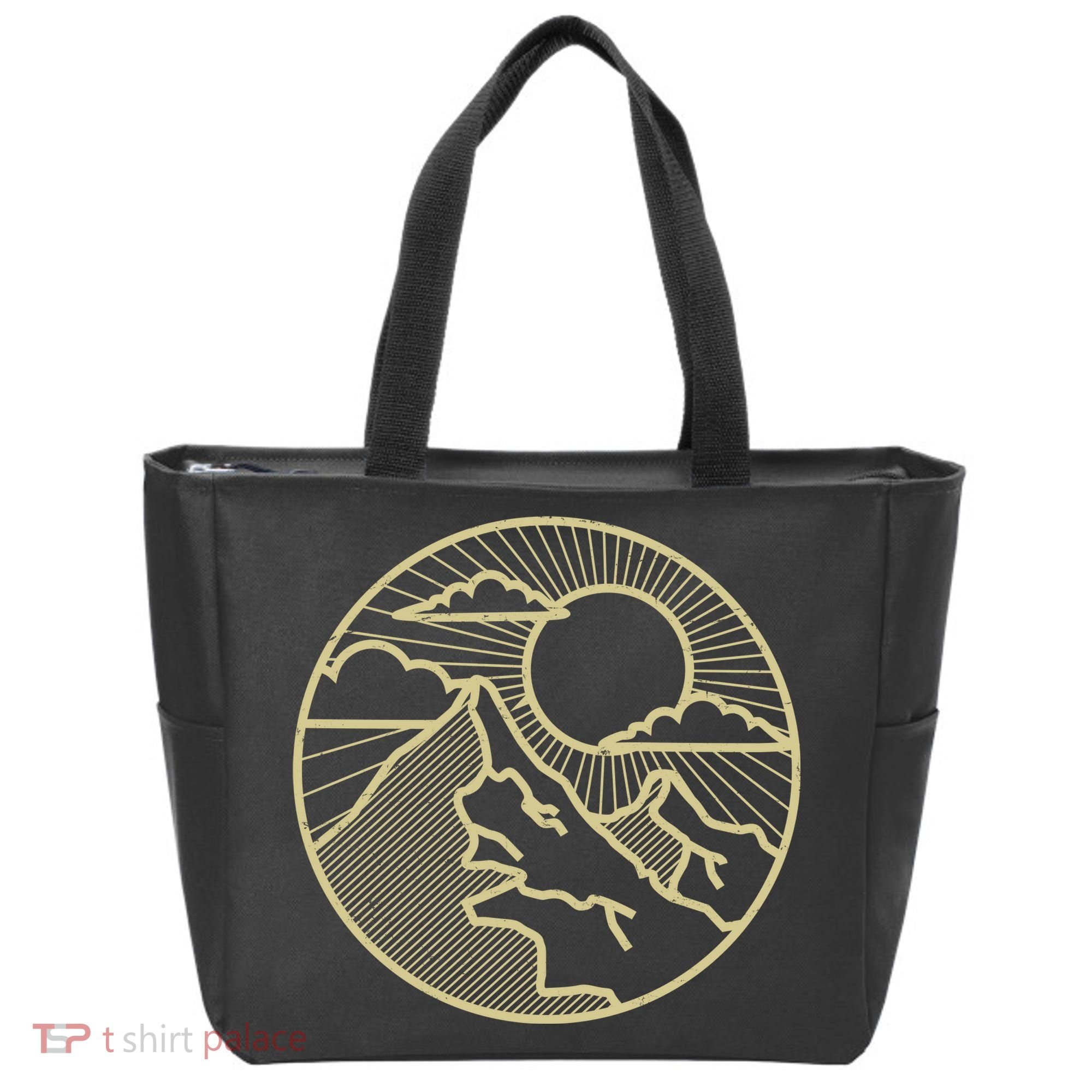 Sunset Mountain Retro Tote Bag