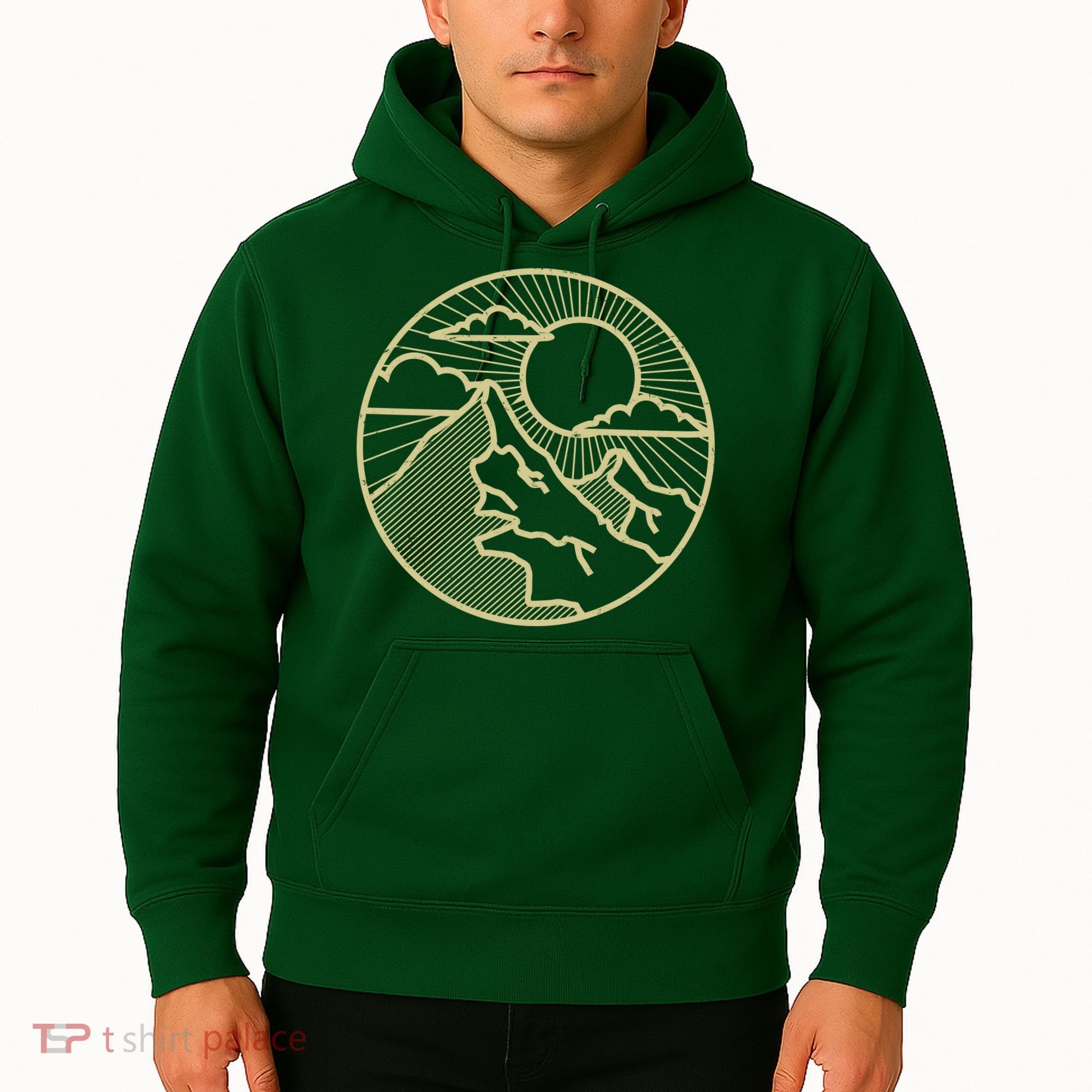 Sunset Mountain Retro Hoodie