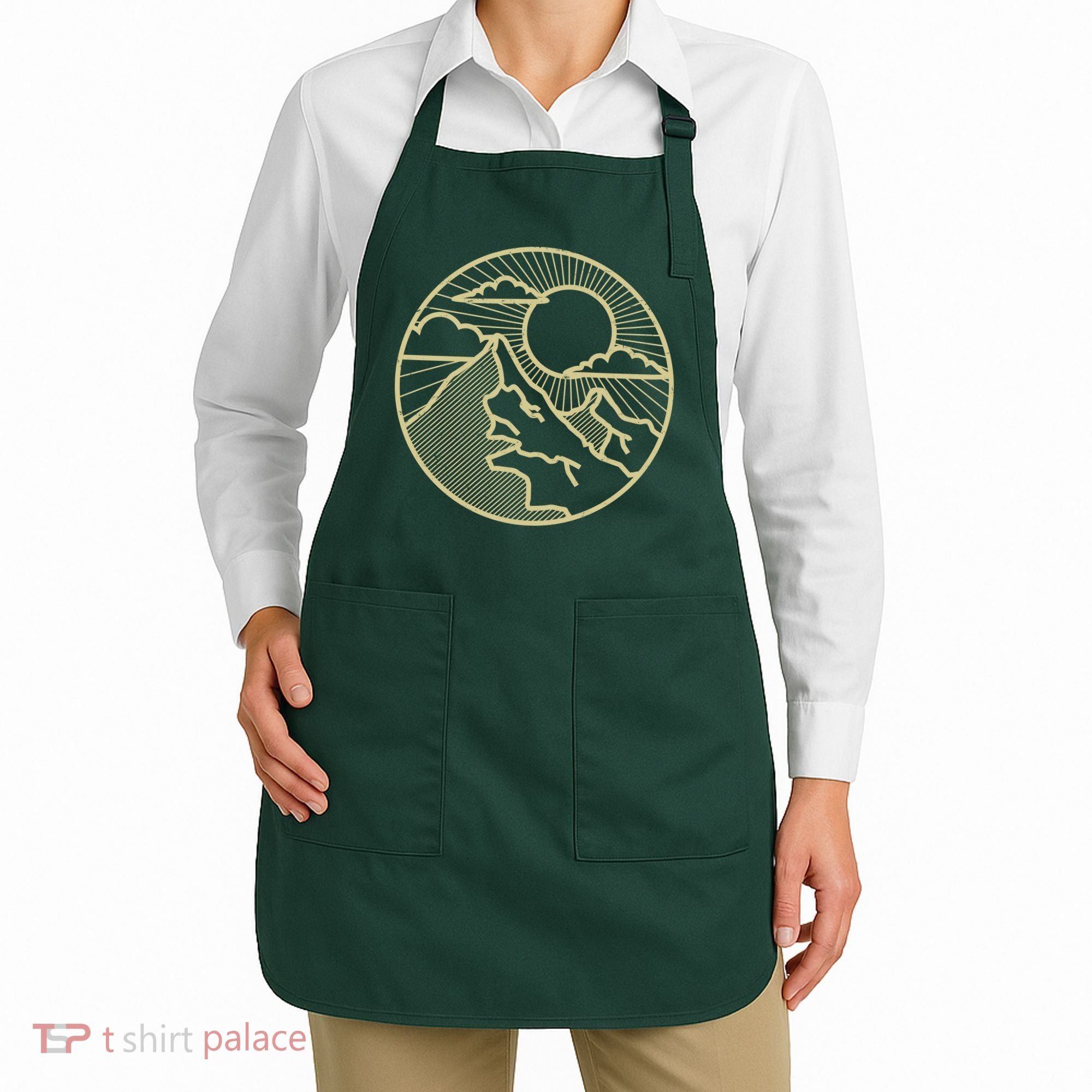 Sunset Mountain Retro Apron