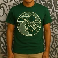 Sunset Mountain Retro T-Shirt thumb 3