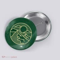 Sunset Mountain Retro Button thumb 0