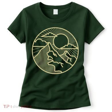 Sunset Mountain Retro Women's T-Shirt