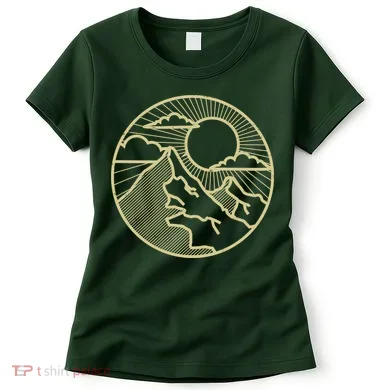 Sunset Mountain Retro Women's T-Shirt